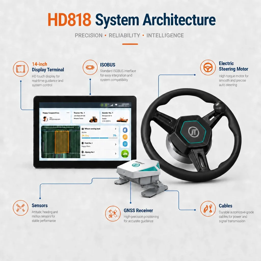 HD818 system architecture: what mounts on the machine and how the correction reaches it