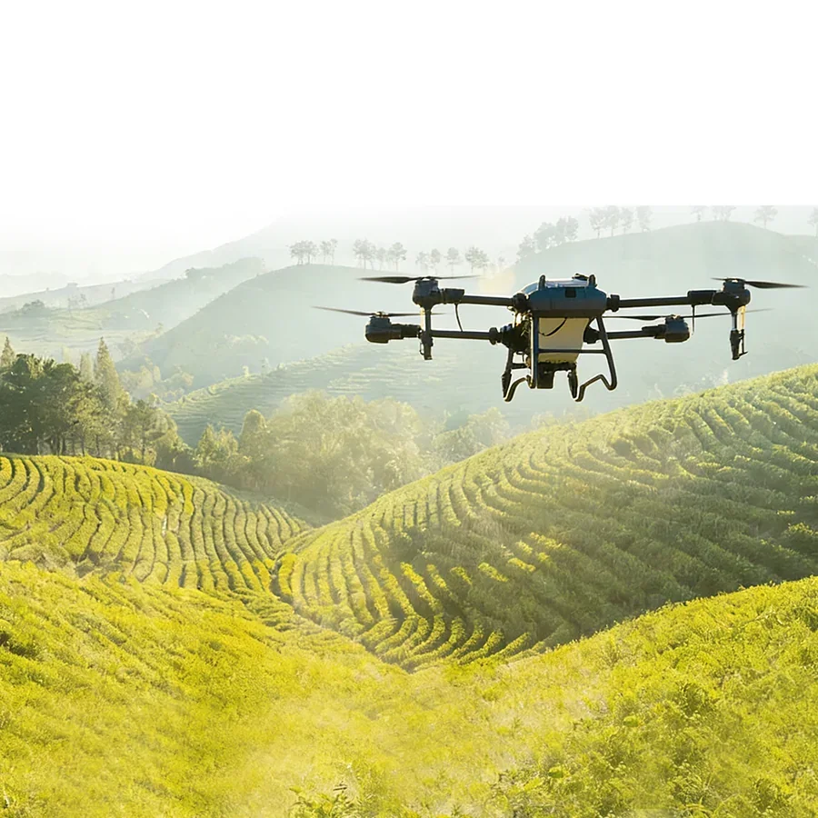 JT-80 spray drone treating terraced tea ground