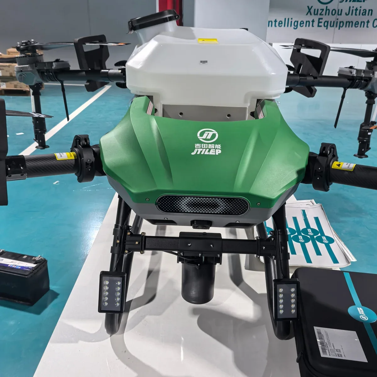 JT-80 spray drone shell, tank and nozzle configuration at the factory